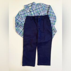 Ralph Lauren Blue and Green Plaid Kids Matching Set